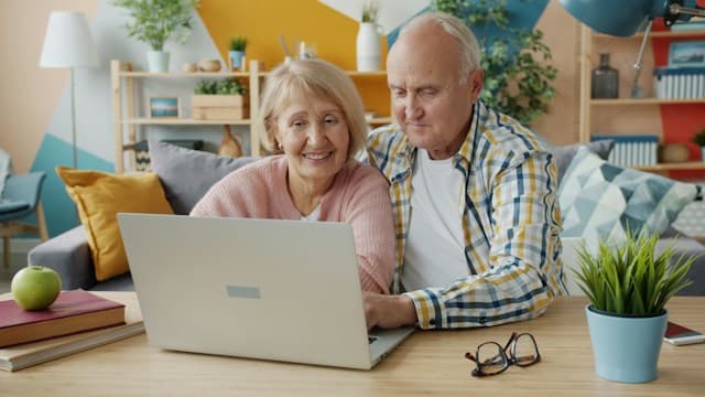 couple reviewing finances at home